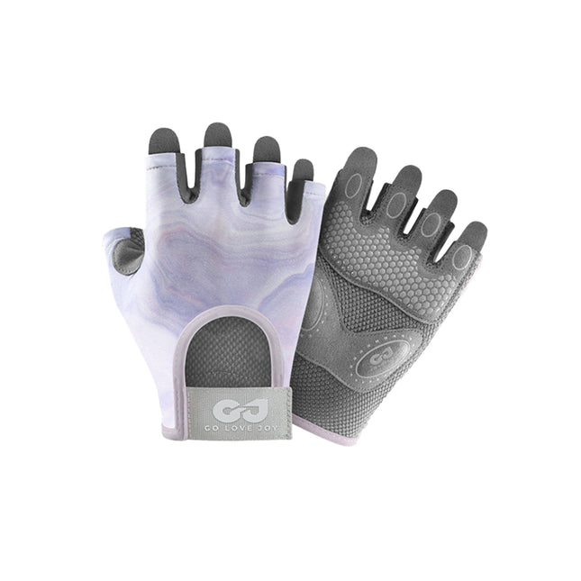 Fingerless Sports Gloves Non Slip Breathable Purple for Cycling