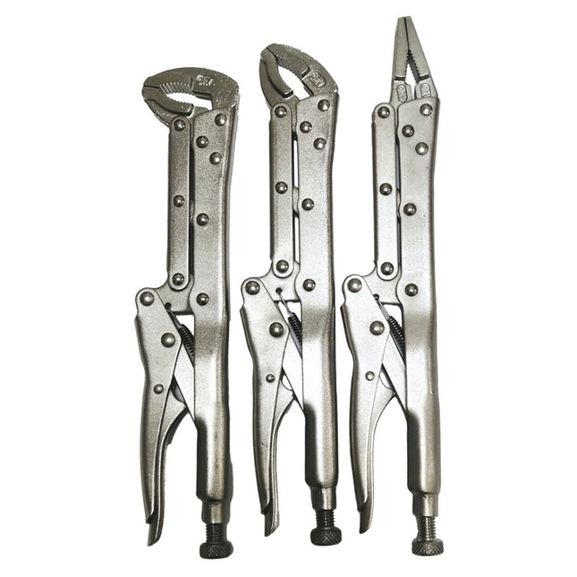 3PCS Long Neck Pliers Woodworking Welding Repair Grip Hand Tools Durable Use