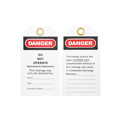 Danger Do Not Operate Safety Tags 30 Pack 13.6x7.5cm