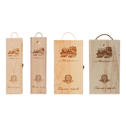 6pcs Red Wine Wooden Gift Box Packaging Storage Box for Wine Bottle Gifts