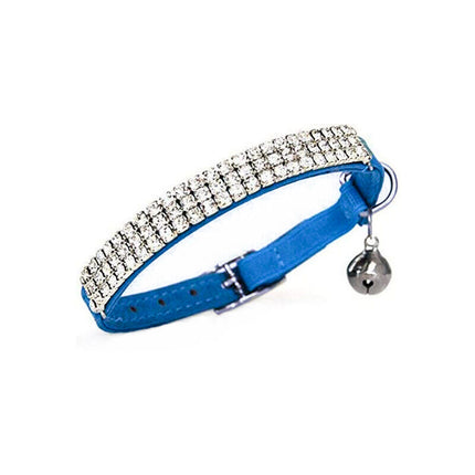 Suede Adjustable Pet Collar with Rhinestone for Cat Puppy 5 Colours Quick Release