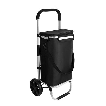 Folding Shopping Cart with Wheels Portable Utility Trolley Grocery Storage Bag