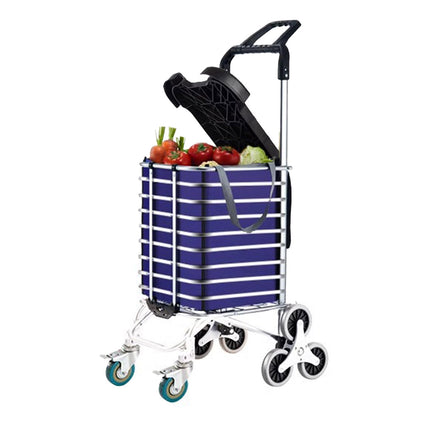 Folding Shopping Trolley Stair-Climbing Cart Lightweight Aluminium Pull Cart