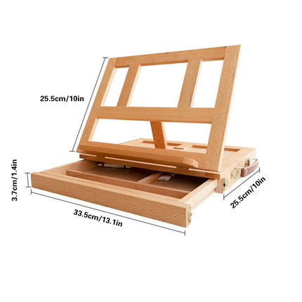 Desktop Solid Wood Easel With Drawers Adjustable Wood Desk Table Easel for Draw