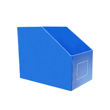 Slanted Storage Bin 5PCS Blue Corrugated PP 4 Sizes for Garage Warehouse Shelf