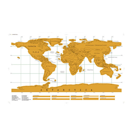 Deluxe Scratch-off World Map Interactive large Poster Atlas Travel Decor Gift