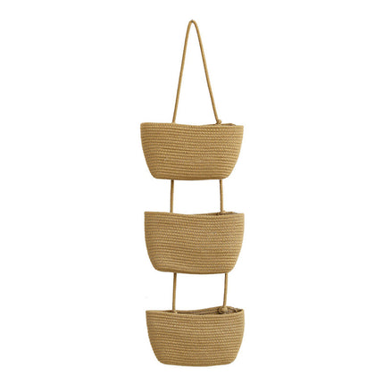 3 Layer Wall Mounted Storage Basket Hanging Organizer Rack for Household Items