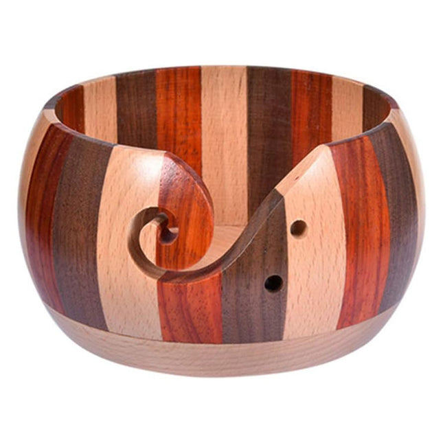 Wooden Round Wool Bowl Wool Storage Bowl Hand Knitting Organizer Home Use