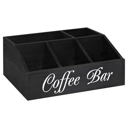 Wooden Coffee Capsule Storage Box Desktop Tea Bag Rack Organizer for Counter