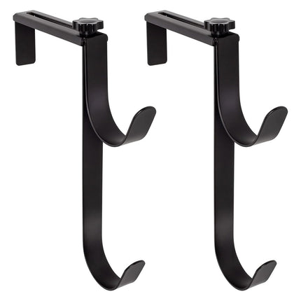 2PCS Pool Towel Hooks Punch Free Metal Double Hook Wall Mount Holder Portable
