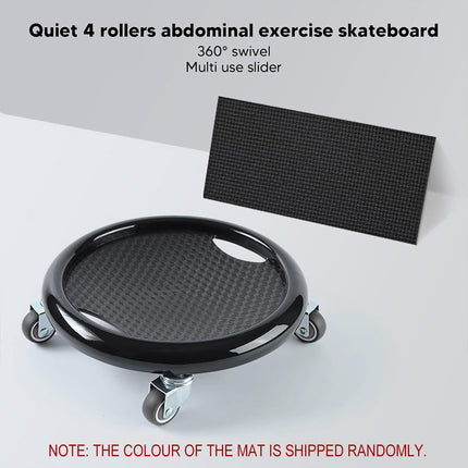 Quiet Abdominal Exercise Plate with Castor Non Slip Surface Home Gym Fitness