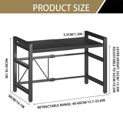 Retractable Home Double Layer Oven Rack Heat Resistant Durable Space Saving