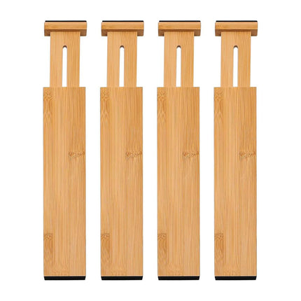 4PCS Bamboo Drawer Retractable Partitions Durable for Home Kitchen Desk Use