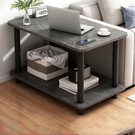 2 Tier Narrow Table Space Saving for Bedroom Living Room Side Table Organizer