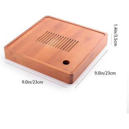 Elegant Bamboo Tea Tray Set Simple Tea Accessories Stand for Home and Office