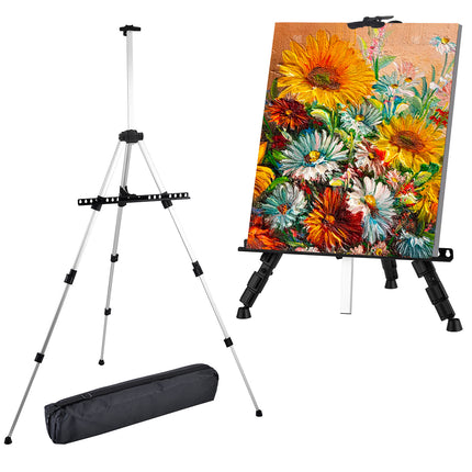 4 Section Aluminum Alloy POP Stand Portable Telescopic Easel Advertising Shelf