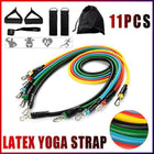 11Pcs Yoga Home Gym Fitness Latex Resistance Bands Set