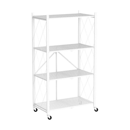 Foldable 4 Tier Kitchen Storage Rack on Wheels