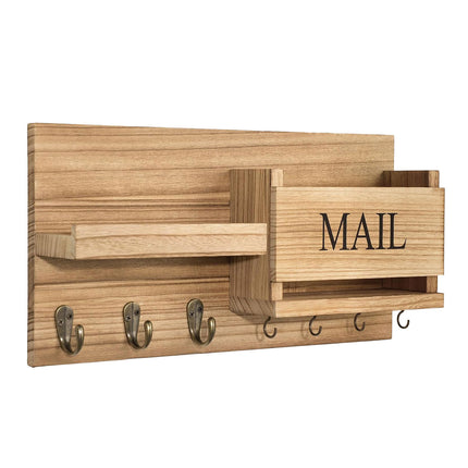 Wooden Wall Mounted Key Holder Storage Rack Door Hook Hanger Coat Rack Organizer