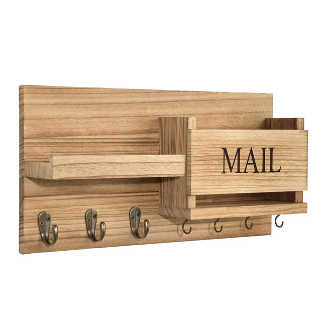 Wooden Wall Mounted Key Holder Storage Rack Door Hook Hanger Coat Rack Organizer