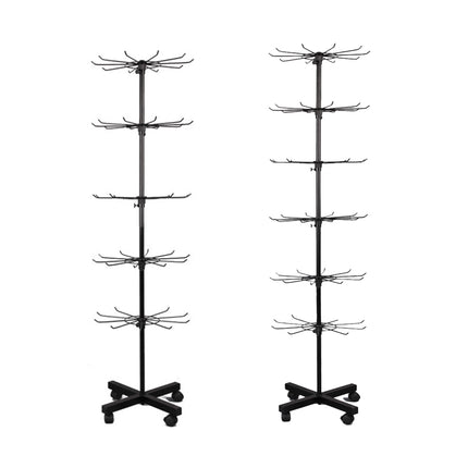 Rotating Jewellery Display Stand 5 6 Tier Metal Rack With Wheels Adjustable