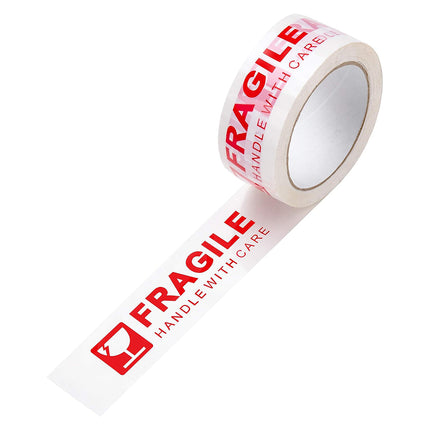 Fragile Handle With Care Tape 5 Rolls 4.8cm x 100m White Red for Packing Moving