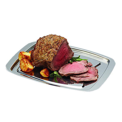 Stainless Steel Grill Plate Meat Roasting Tray with Spikes Barbecue Rack Tool