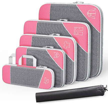 6PCS Compression Packing Cubes Expandable Luggage Storage Bag Travel Packing Bag