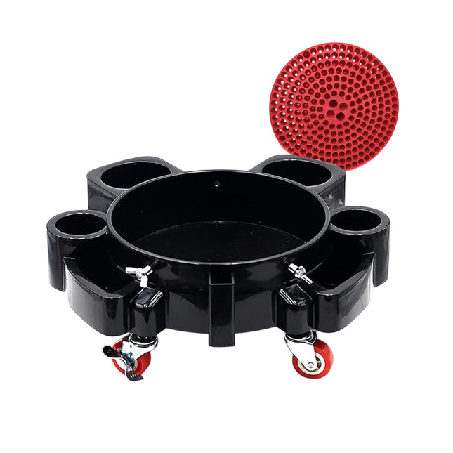 5 Gallon 15.7L Professional Car Wash Detail Bucket Dolly Heavy Duty Wheels Casters