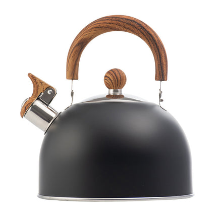2.5L Matte Black Whistling Kettle Foldable Handle Stainless Steel Gas Electric