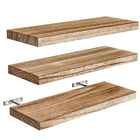 3 PCS Wooden Wall Shelf Single Board Wall Mounted Home Decor Living Room Bedroom