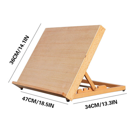 Tabletop Solid Wood Easel Wooden Display Stand Natural Wood Adjustable Durable