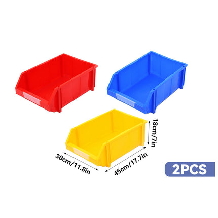 2 Pcs Thickened Slanted Plastic Storage Box for Screws Nuts Crafts Storage Use