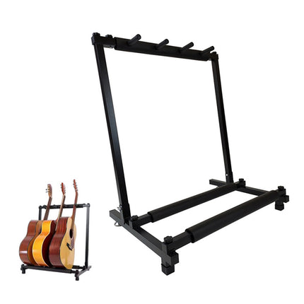 Multi Guitar Stand Guitar Rack Padded Folding Design Hold 3/5 Guitars Adjustable