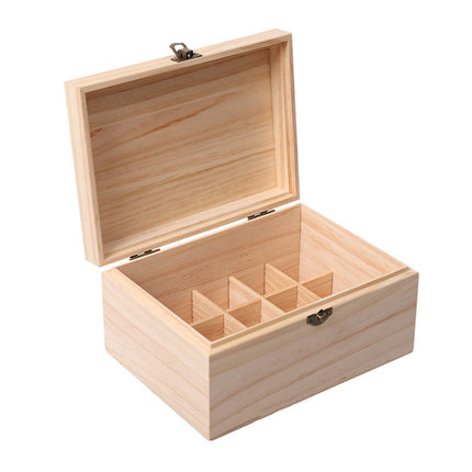 Large Capacity Solid Wood 15-Slot Essential Oil Storage Box Dustproof Durable
