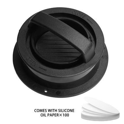 Manual Hamburger Press Round Meat Patty Mould Non Stick BBQ with 100 Wax Discs