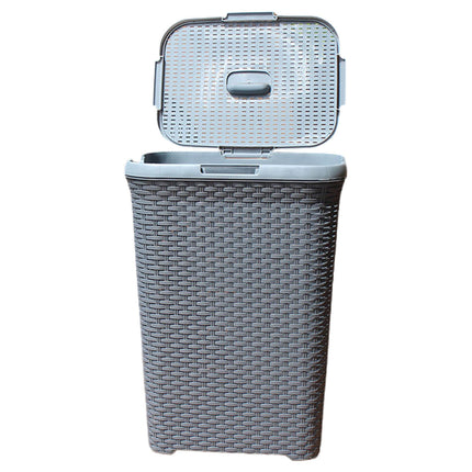 Laundry Basket Plastic Rattan Style Large Capacity Clothes Toy Storage Organizer