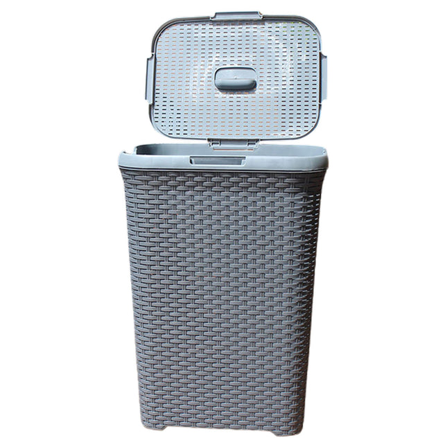 Laundry Basket Plastic Rattan Style Large Capacity Clothes Toy Storage Organizer