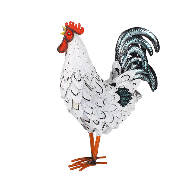 Metal Rooster Standing Decoration Rustproof for Home Garden Yard Patio Ornament