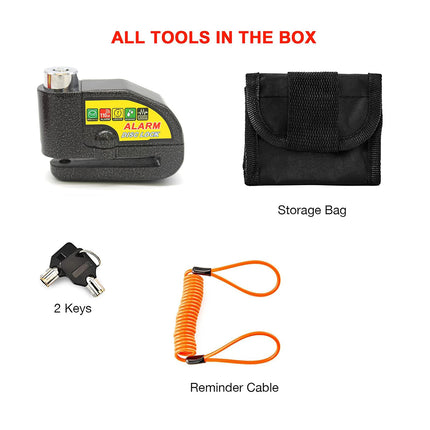 Bike Anti Theft Alarm Lock Waterproof 110dB Loud Sound Bicycles Outdoor Security