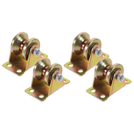 4PCS V-Type Track Wheel Guide Wheel with Bracket Pulley Sturdy Cold-rolled Steel