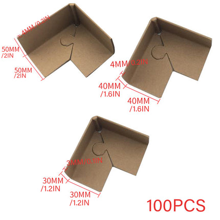 100pcs Kraft Paper Cardboard Corner Protector 90 Degree Angle Guard for Packing