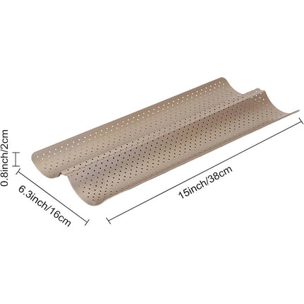 Nonstick Baguette Baking Tray 2 Compartments Bread Mould  Homemade Bread Stick