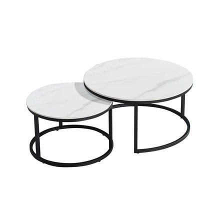 Round Tea Table Living Room Rock Plate for Home Coffee Table Modern Decor