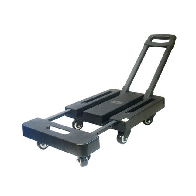 Foldable Trolley Cart Pull Rod Plastic Universal Wheel Shopping Carrier Use