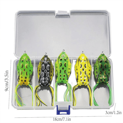 5pcs Soft Frog Lure Set Fishing Bait Frog Fake Lures for Bass Fishing Tackle