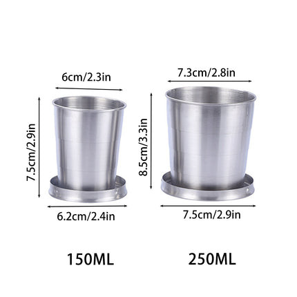 Portable Stainless Steel Folding Travel Cup Mini Retractable Outdoor Wine Glass
