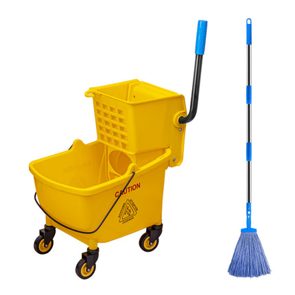 32L Wringer Mop Bucket with Mop Sturdy PP Material for Home Floor Cleaning Use