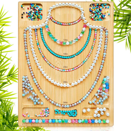 Wooden Beading Board DIY Bracelet Anklet String Design Bead Decoration Plate