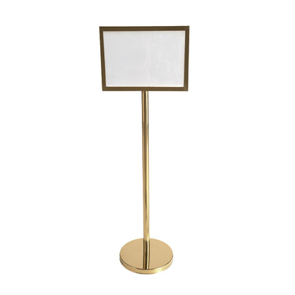 Gold A3 Floor Menu Display Stand Stainless Steel